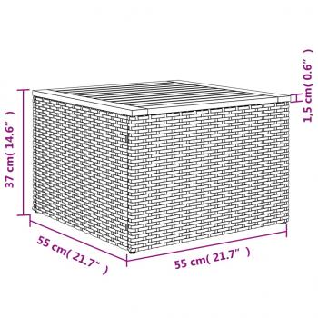 6-tlg. Garten-Sofagarnitur mit Kissen Grau Poly Rattan