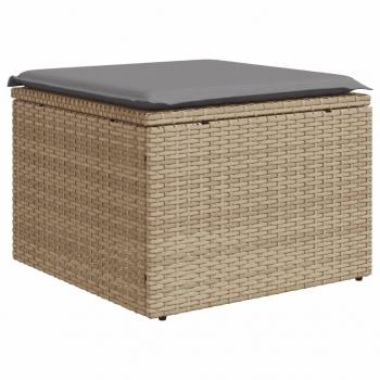 6-tlg. Garten-Sofagarnitur mit Kissen Beige Poly Rattan