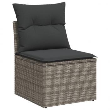 5-tlg. Garten-Sofagarnitur mit Kissen Schwarz Poly Rattan