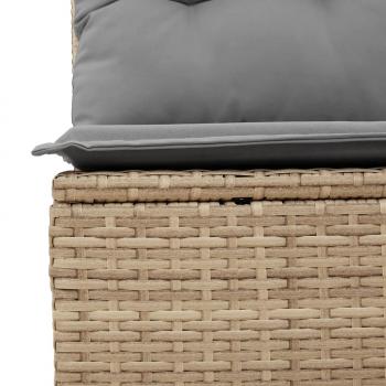 9-tlg. Garten-Sofagarnitur mit Kissen Beige Poly Rattan