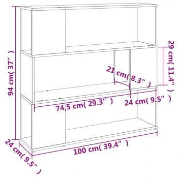 Bücherregal/Raumteiler Braun Eichen-Optik 100x24x94 cm