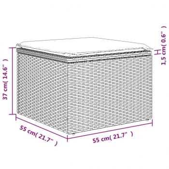 4-tlg. Garten-Sofagarnitur mit Kissen Beigemischung Poly Rattan