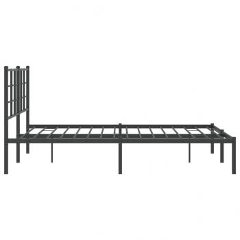 Bettgestell mit Kopfteil Metall Schwarz 135x190 cm