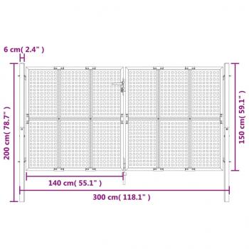 Gartentor Anthrazit 300x200 cm Stahl