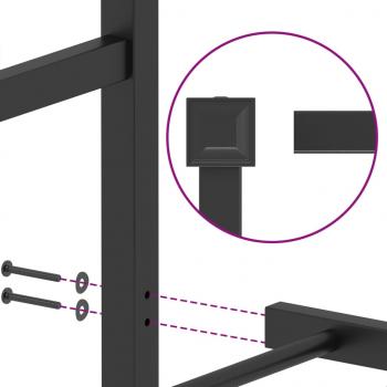 Bettgestell mit Kopfteil Metall Schwarz 140x200 cm