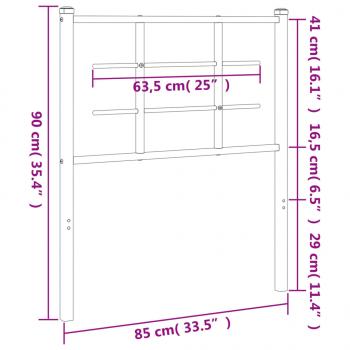 Kopfteil Metall Schwarz 80 cm