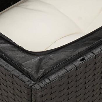 6-tlg. Garten-Sofagarnitur mit Kissen Schwarz Poly Rattan