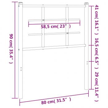 Kopfteil Metall Schwarz 75 cm