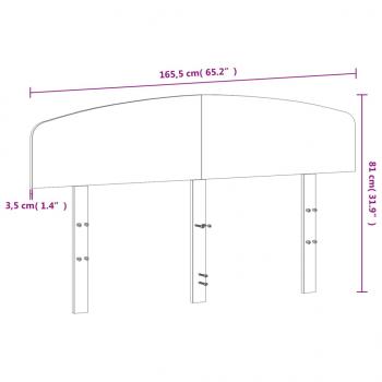 Kopfteil Weiß 160 cm Massivholz Kiefer