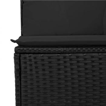 9-tlg. Garten-Sofagarnitur mit Kissen Schwarz Poly Rattan