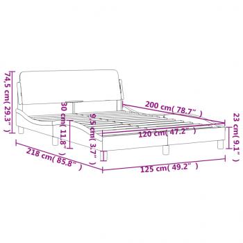 Bettgestell mit Kopfteil Schwarz 120x200 cm Stoff