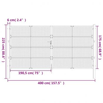 Gartentor Anthrazit 400x225 cm Stahl