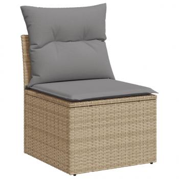 4-tlg. Garten-Sofagarnitur mit Kissen Beigemischung Poly Rattan