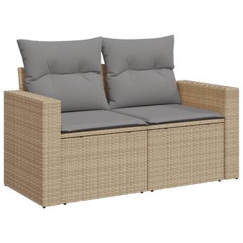 4-tlg. Garten-Sofagarnitur mit Kissen Beigemischung Poly Rattan