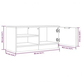 TV-Schränke 2 Stk. Weiß 80x35x36,5 cm Holzwerkstoff