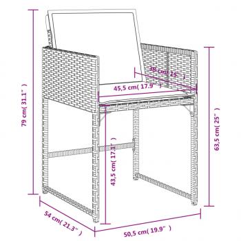 Gartenstühle mit Kissen 4 Stk. Beigemischung Poly Rattan