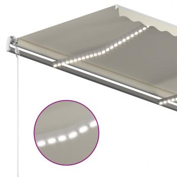 Markise Manuell Einziehbar mit LED 4,5x3,5 m Creme