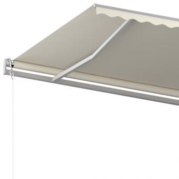 Markise Manuell Einziehbar mit Pfosten 6x3,5 m Creme