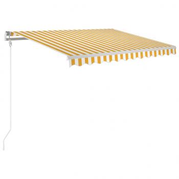 Automatische Markise mit LED & Windsensor 300x250 cm Gelb/Weiß