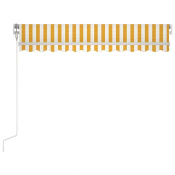 Automatische Markise mit LED & Windsensor 300x250 cm Gelb/Weiß