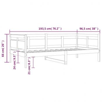 Tagesbett Honigbraun Massivholz Kiefer 90x190 cm