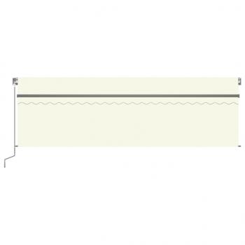 Markise Manuell Einziehbar mit Rollo 5x3 m Creme