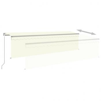 Markise Manuell Einziehbar mit Rollo 5x3 m Creme