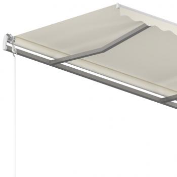 Markise Manuell Einziehbar mit Pfosten 4x3,5 m Creme