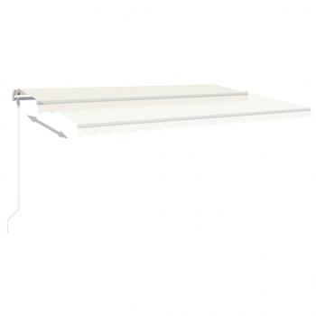 Markise Manuell Einziehbar mit LED 500x300 cm Creme