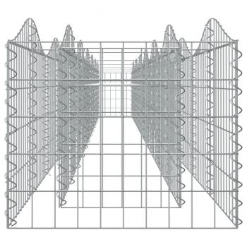 Gabionen-Hochbeet mit Hochbogen 600x50x50 cm Verzinktes Eisen