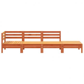 Gartensofa 4-Sitzer Wachsbraun Massivholz Kiefer