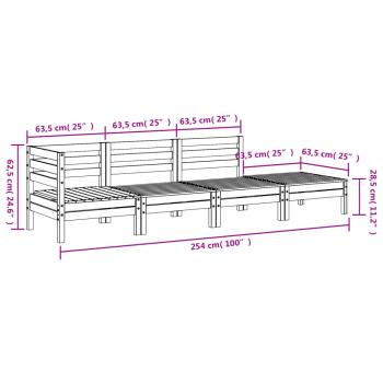 Gartensofa 4-Sitzer Kiefernholz Imprägniert