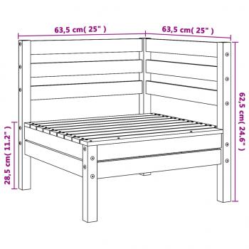 Garten-Ecksofa Wachsbraun Massivholz Kiefer