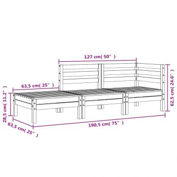 Gartensofa 3-Sitzer Massivholz Douglasie