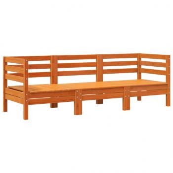 ARDEBO.de - Gartensofa 3-Sitzer Wachsbraun Massivholz Kiefer