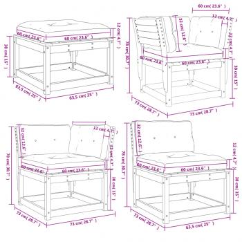 5-tlg. Garten-Lounge-Set mit Kissen Imprägniertes Kiefernholz