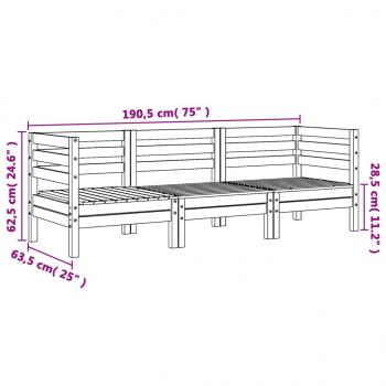 Gartensofa 3-Sitzer Massivholz Kiefer