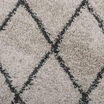 Teppich Shaggy Hochflor Modern Beige und Anthrazit 140x200 cm