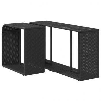 Outdoor-Regale 2 Stk. Schwarz Poly Rattan