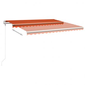 Markise Manuell Einziehbar mit Pfosten 4,5x3 m Orange und Braun