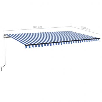 Automatische Markise mit LED & Windsensor 500x350 Blau und Weiß