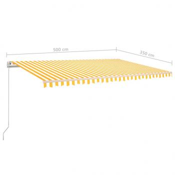 Standmarkise Manuell Einziehbar 500x350 cm Gelb/Weiß