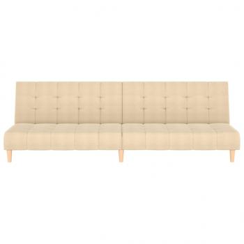 Schlafsofa 2-Sitzer Creme Stoff