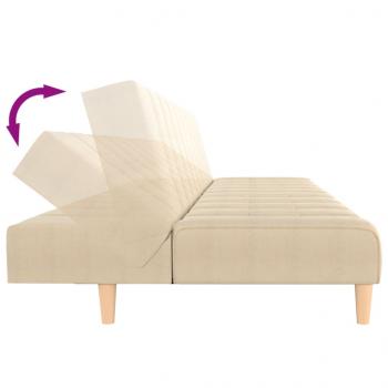 Schlafsofa 2-Sitzer Creme Stoff