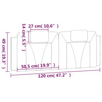 Kopfteil-Kissen Cappuccino-Braun 120 cm Kunstleder