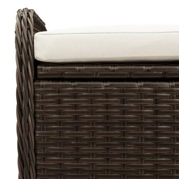 Sitzbank mit Stauraum & Kissen Braun 115x51x52 cm Poly Rattan