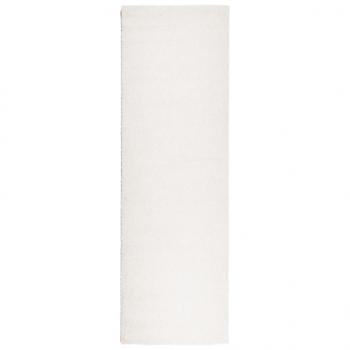 ARDEBO.de - Teppich Shaggy Hochflor Modern Creme 80x250 cm