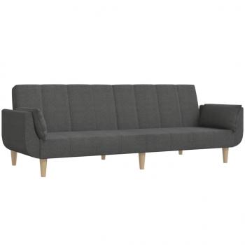 ARDEBO.de - Schlafsofa 2-Sitzer mit 2 Kissen Dunkelgrau Stoff