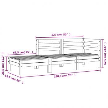 Gartensofa 3-Sitzer Wachsbraun Massivholz Kiefer