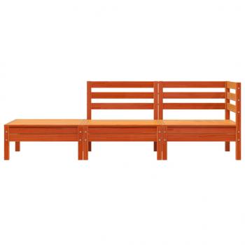 Gartensofa 3-Sitzer Wachsbraun Massivholz Kiefer